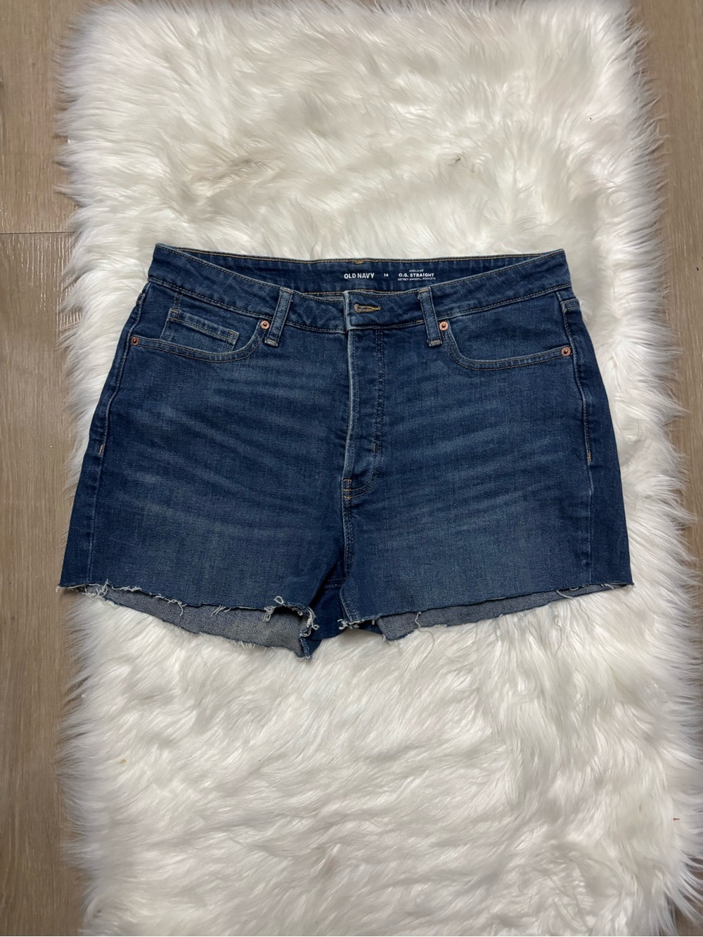 Old Navy Women's Dark Blue Denim Cutoff Shorts